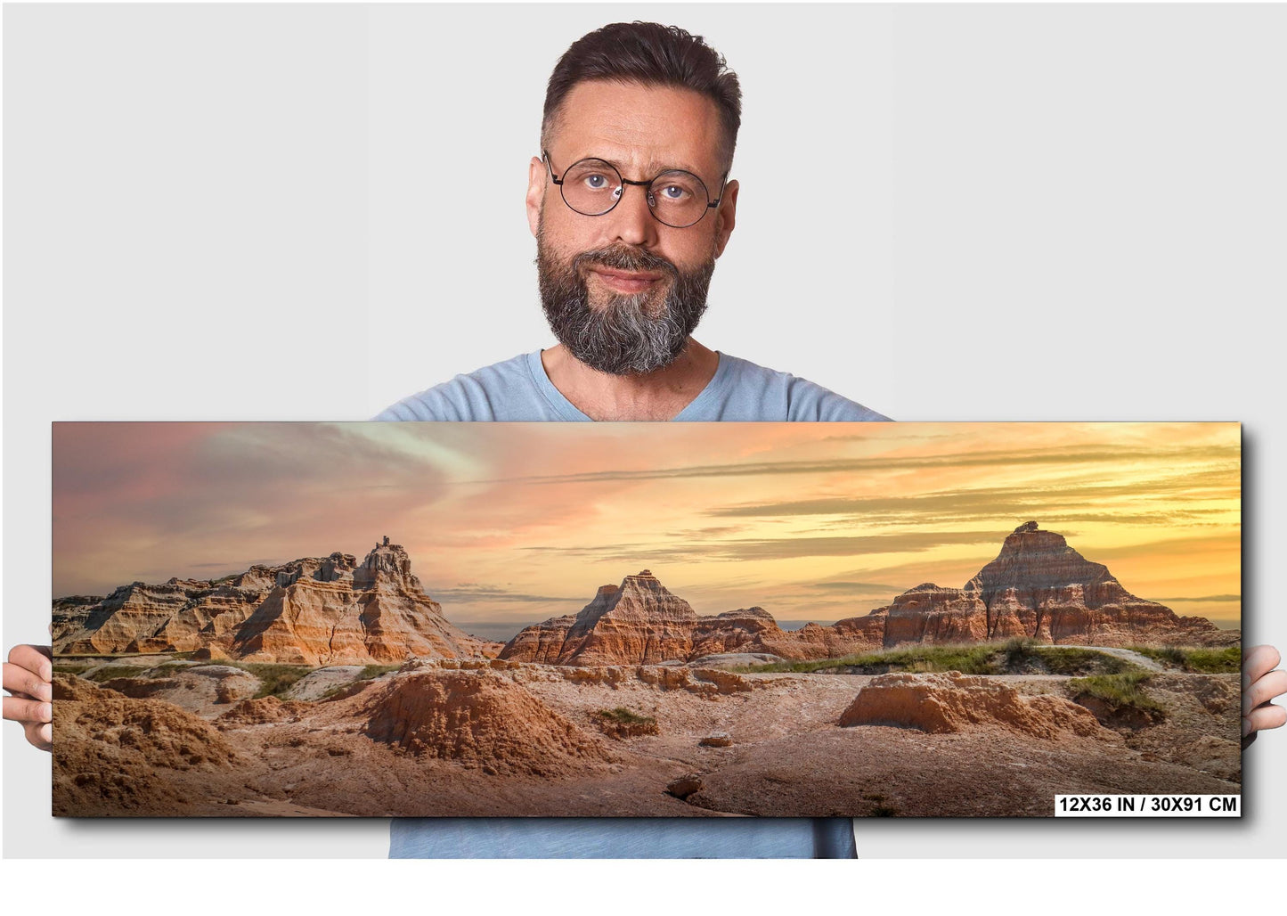 Badlands National Park Sunset Print: South Dakota Buttes Landscape Wall Art