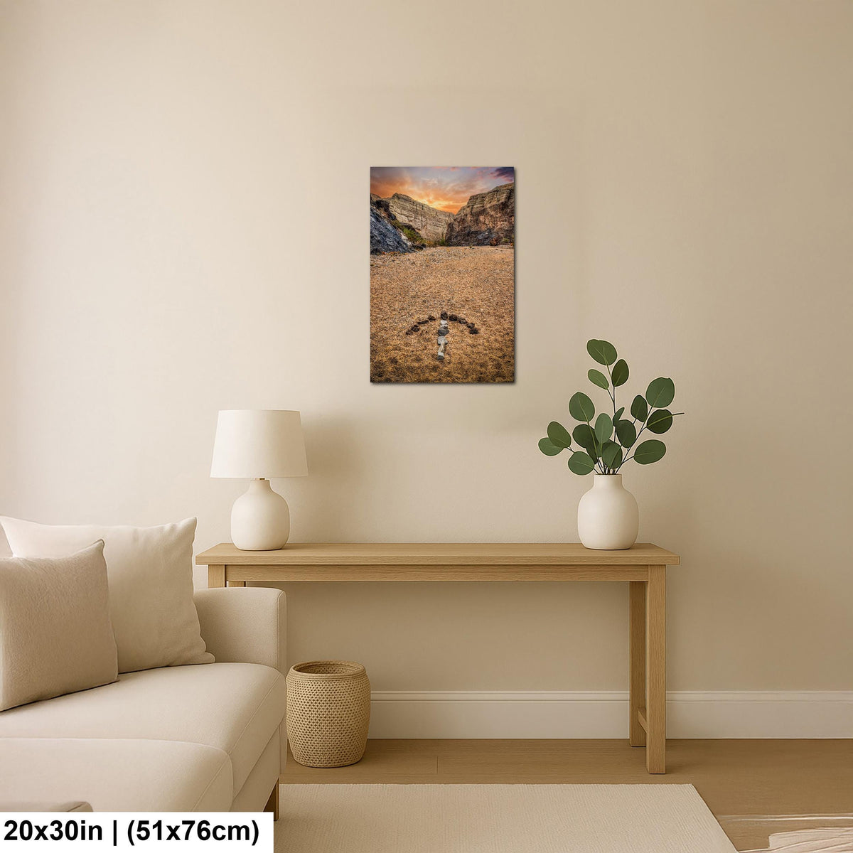 Desert Arrow: Painted Canyon Mecca Hills California Sunset Photo Wall Art