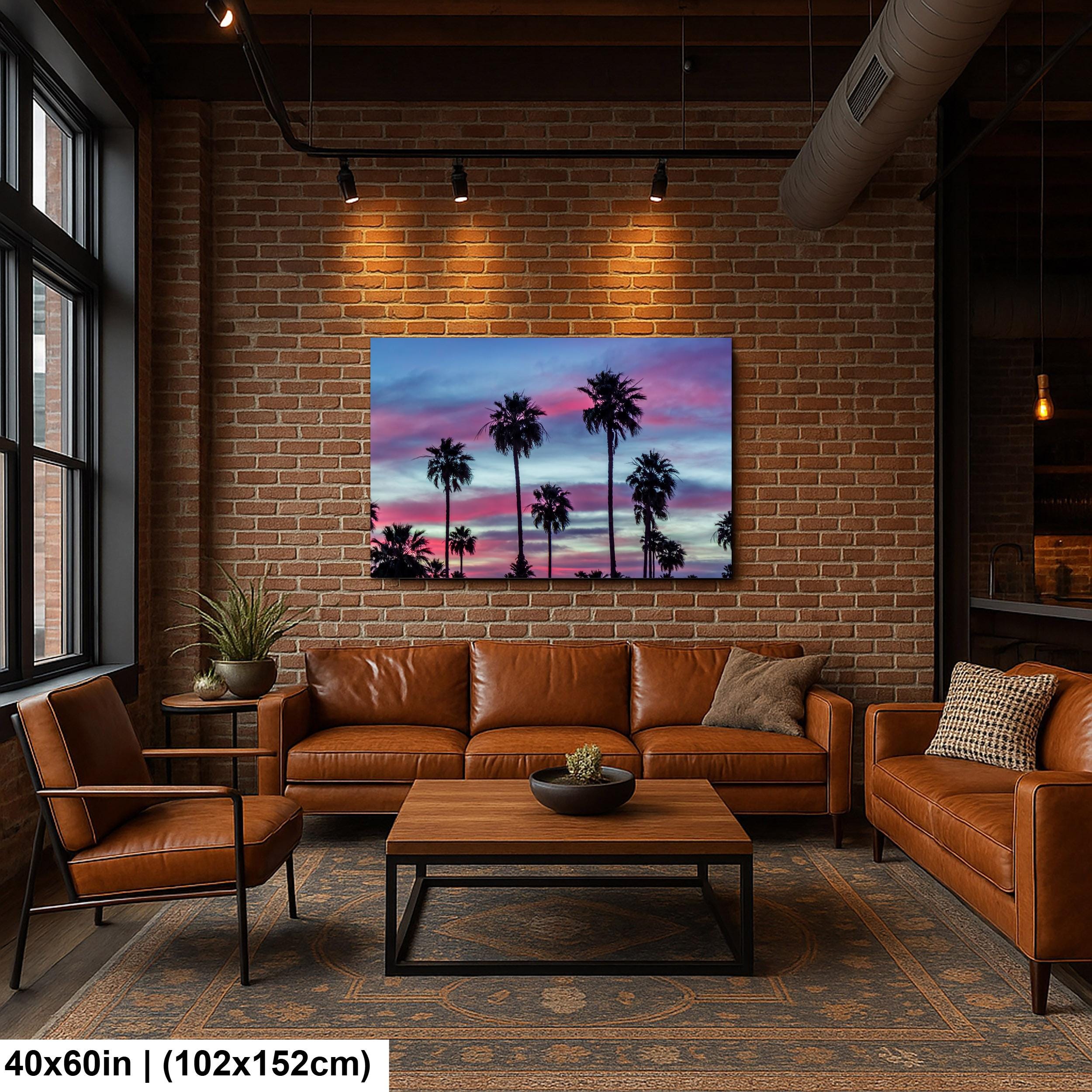Palm Trees at Sunset, Apache Junction Arizona Photography Wall Art