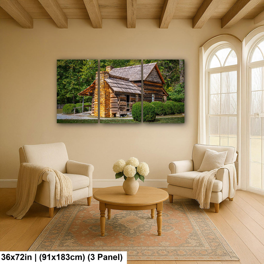 Mountain Homestead: Great Smoky Mountains NP Log Cabin Photography Wall Art