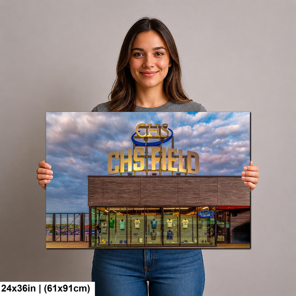 Vintage CHS Field Sign Under Stormy Skies, St. Paul Minnesota Photography Print