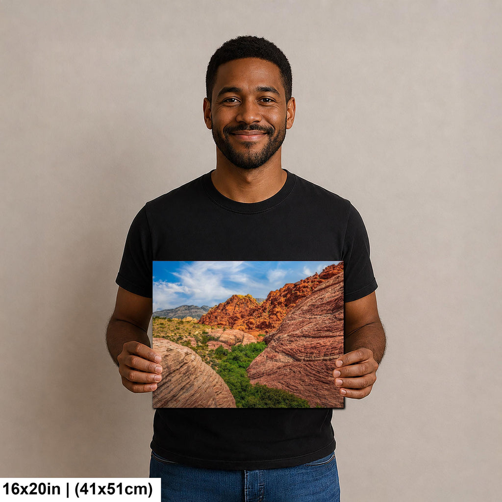 Sandstone Ridges: Red Rock Canyon Las Vegas Nevada Photography Wall Art