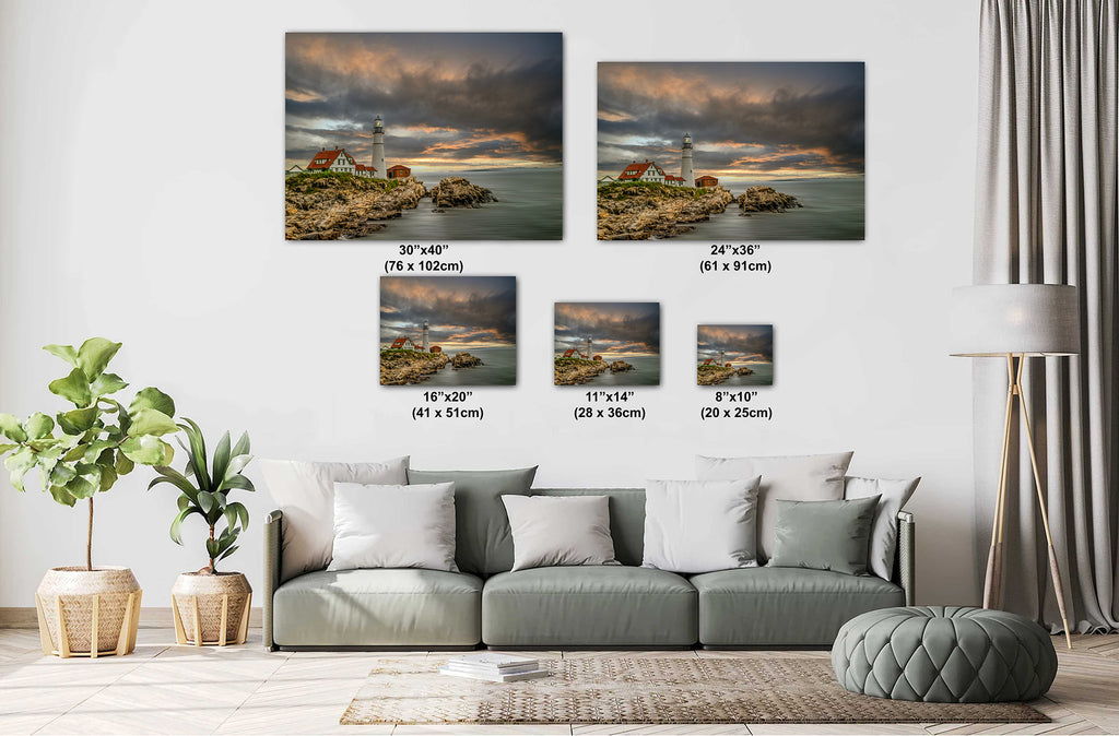 Portland Head Light Lighthouse Print: Maine Coastal Seascape Wall Art