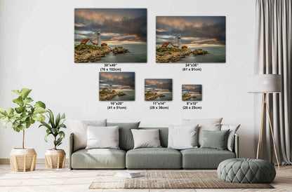 Portland Head Light Art - Cape Elizabeth Lighthouse Wall Art | Nautical Canvas Print