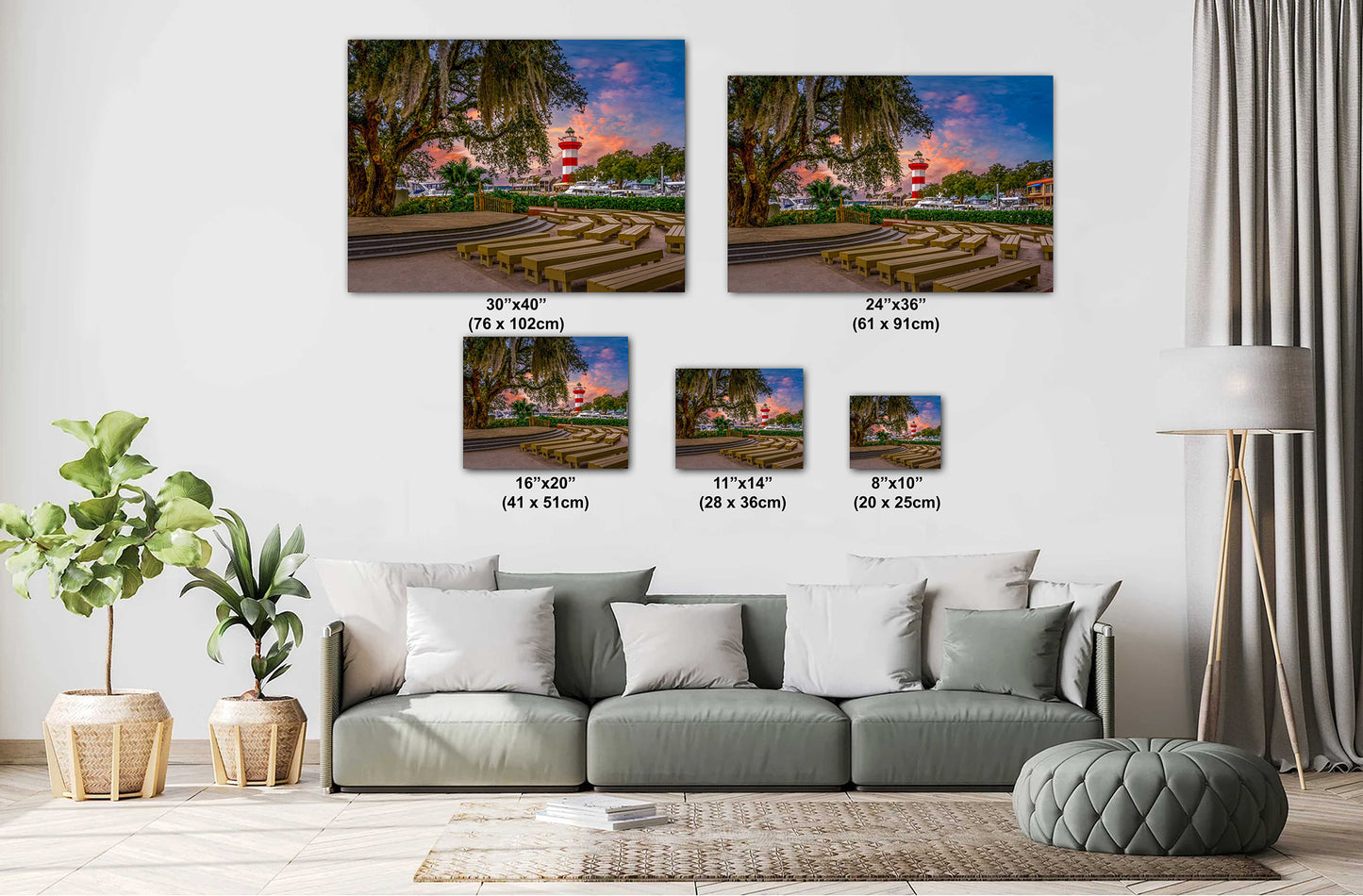 Harbour Town Wall Art – Hilton Head Canvas Print With Nautical Lighthouse Museum Decor