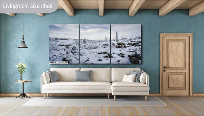 Saguaro Cactus Wall Art – Snowy Desert Photography | Winter Cactus Print Decor