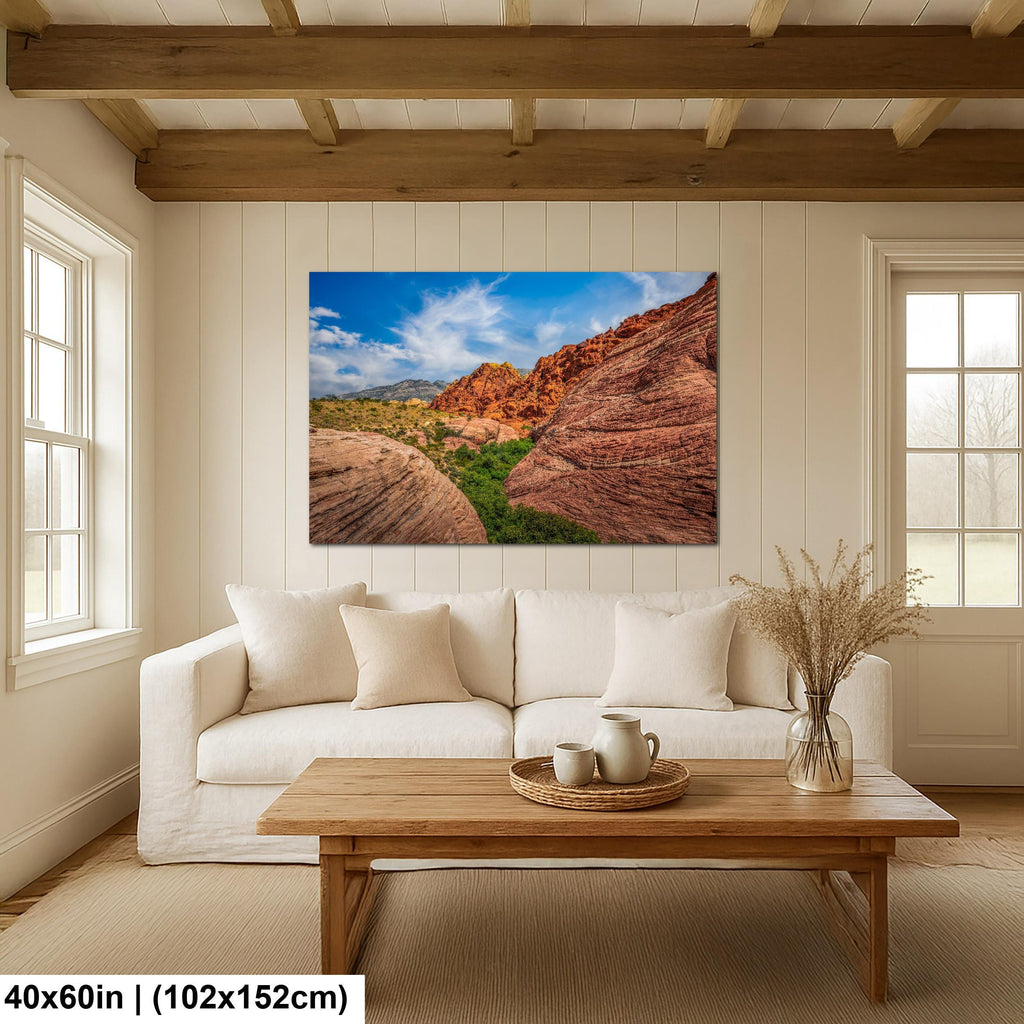 Sandstone Ridges: Red Rock Canyon Las Vegas Nevada Photography Wall Art