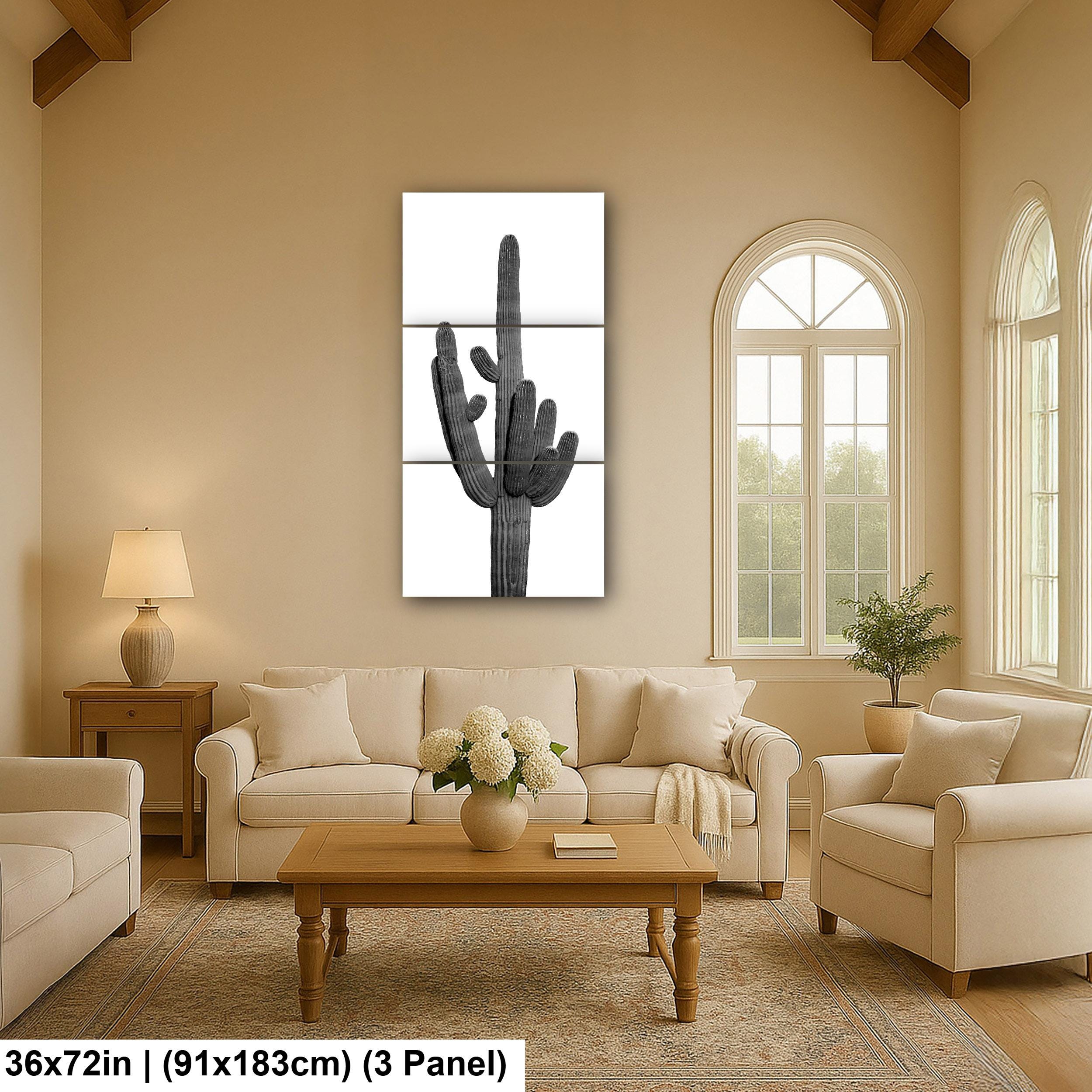 Black and White Saguaro Cactus Arizona Desert Photography Wall Art