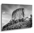 Basalt Monolith: Devils Tower Wyoming Black and White Photography Wall Art