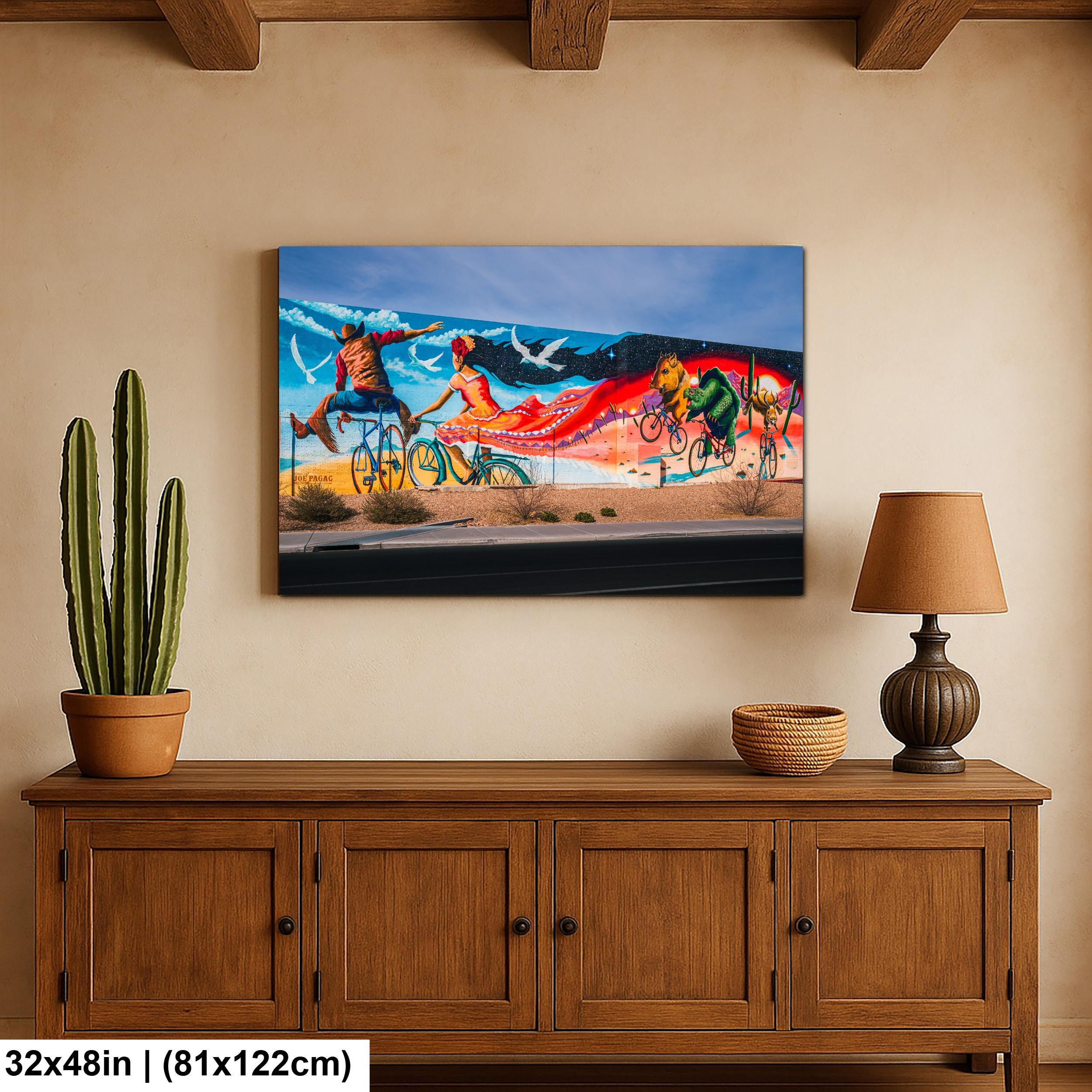 Tucson Mural - Desert Dream Bicycle Mural, Photography Print Wall Art