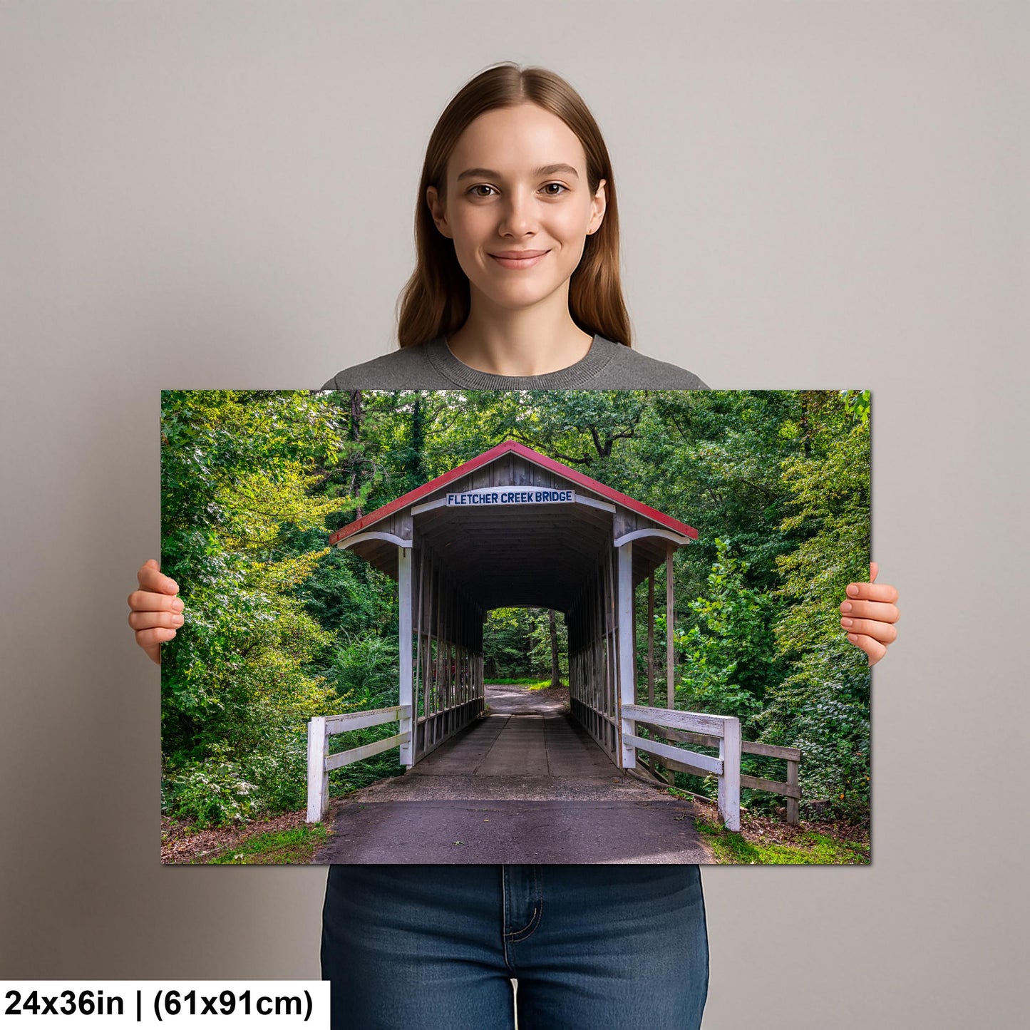 Fletcher Creek Bridge Covered Bridge - Little Rock Arkansas Photography Print