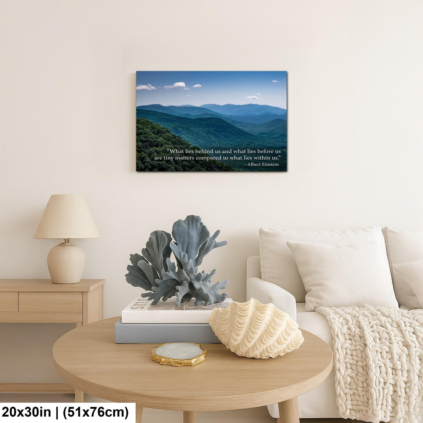 Ralph Waldo Emerson Motivational Wall Art for Inner Strength and Reflection, Mountain Landscape Photography Print for Home or Office Decor