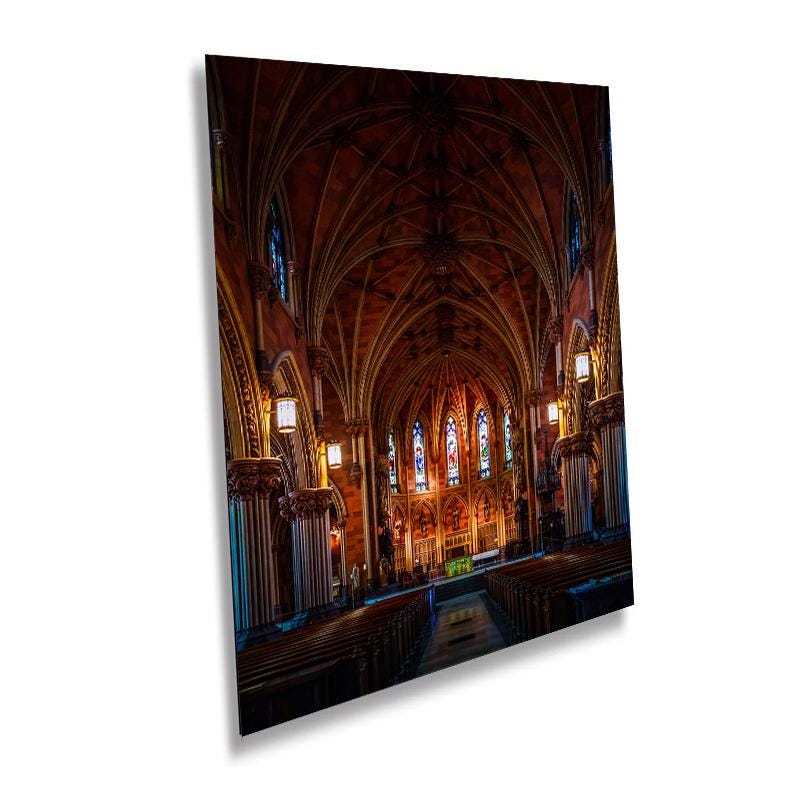 Albany’s Immaculate Conception Cathedral: Catholic Church Print Wall Art New York Historic Landmark Aluminum/Acrylic/Metal/Canvas