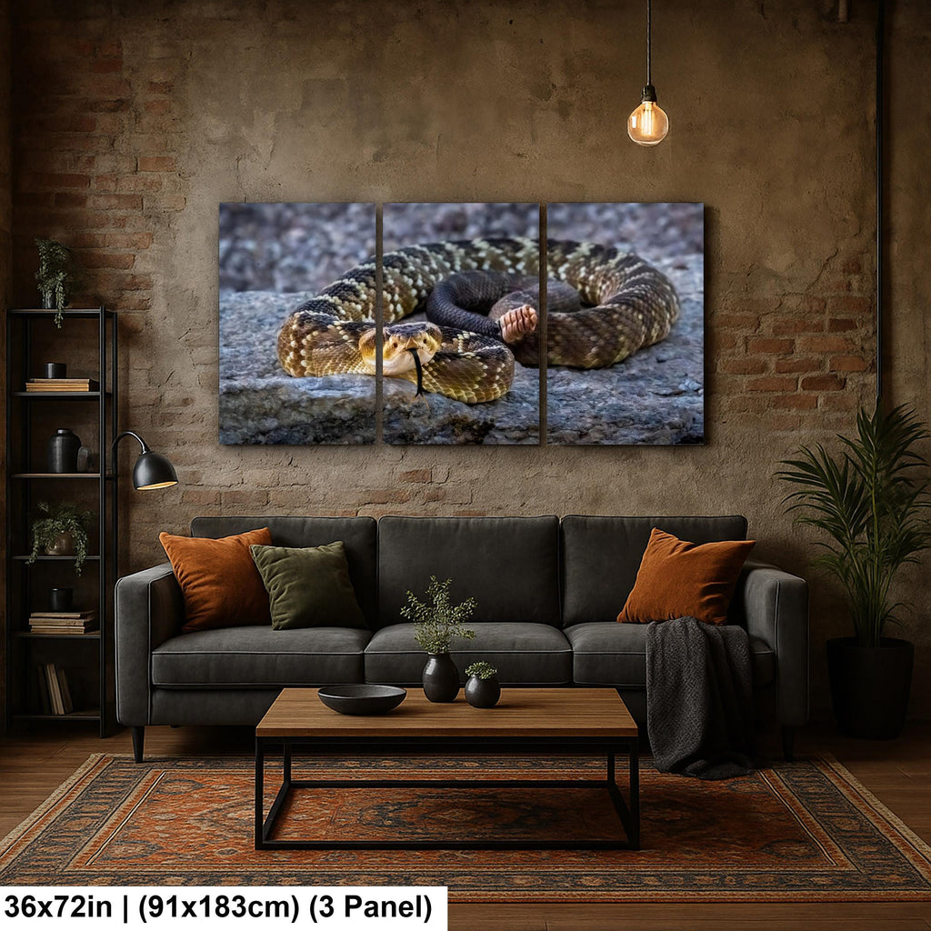 Black-Tailed Rattlesnake Print – Tucson Desert Wildlife Art | Ready to Hang Canvas