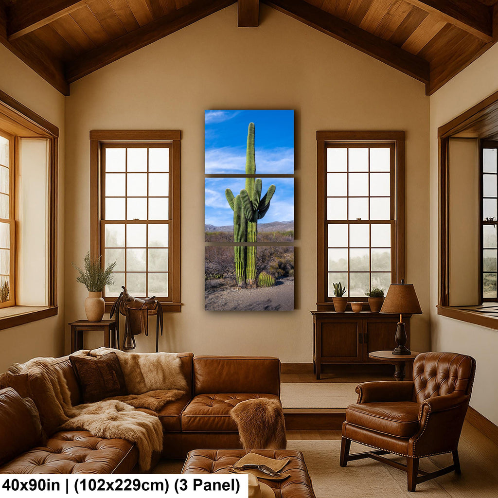 Towering Saguaro Against Blue Desert Sky Tucson Arizona Photography Print