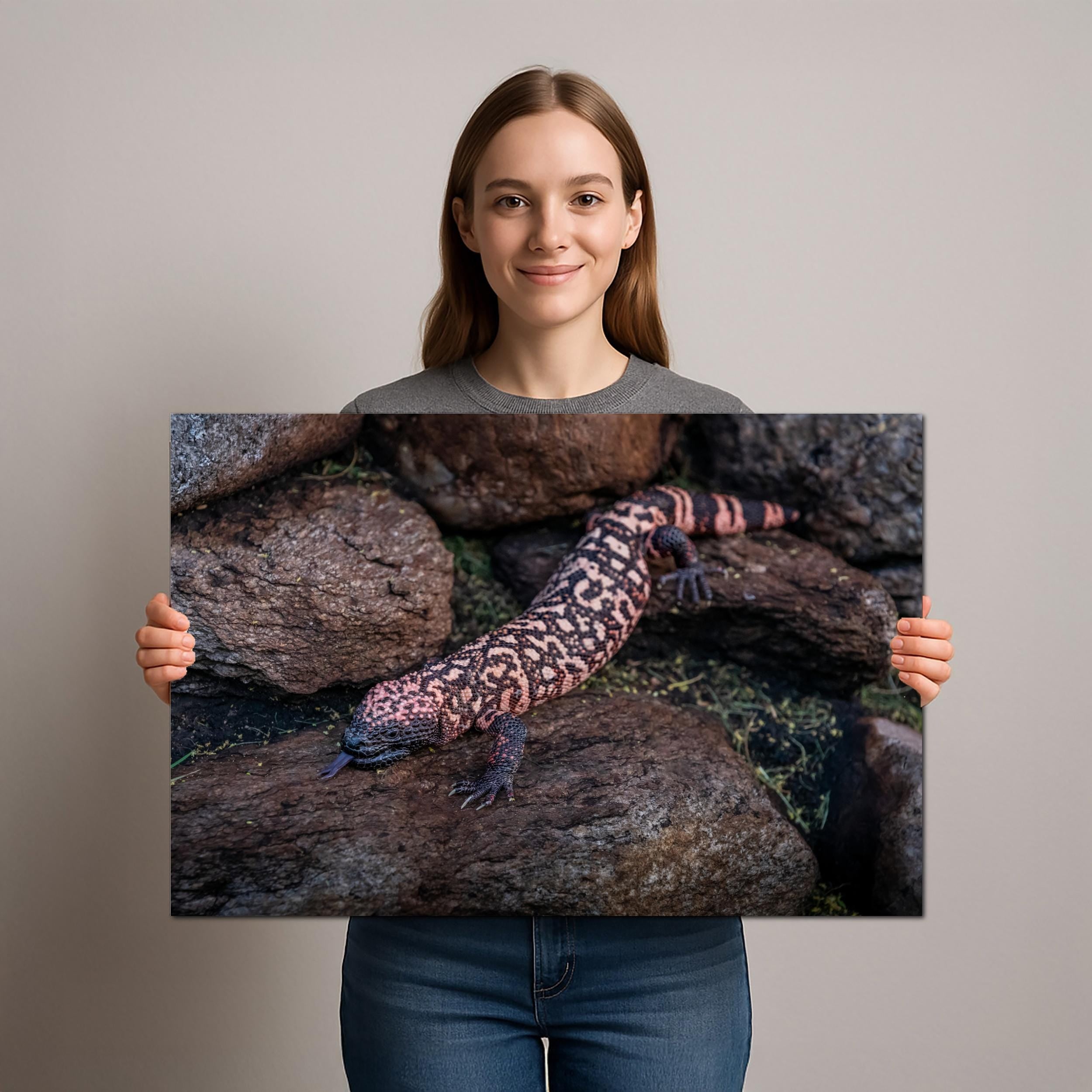 Gila Monster Print – Desert Wildlife Art | Arizona Reptile Photography Canvas