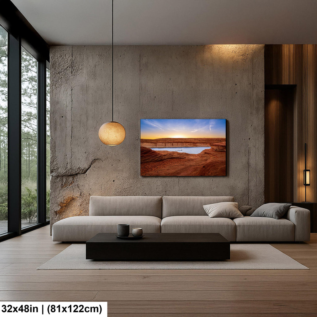 Lake Powell Sunset Red Sandstone Cliffs Page Arizona Photography Print, Southwest Wall Art