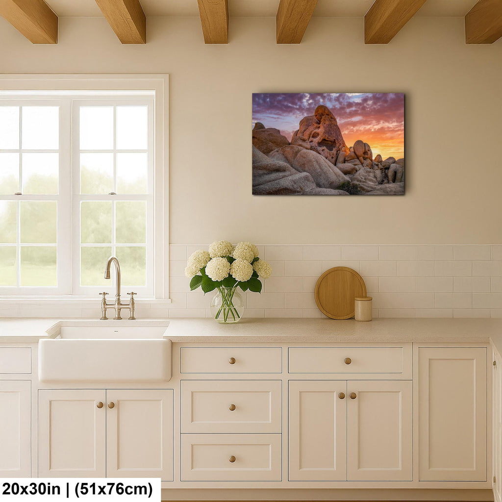 Skull Rock at Sunset, Joshua Tree National Park California Photography Print