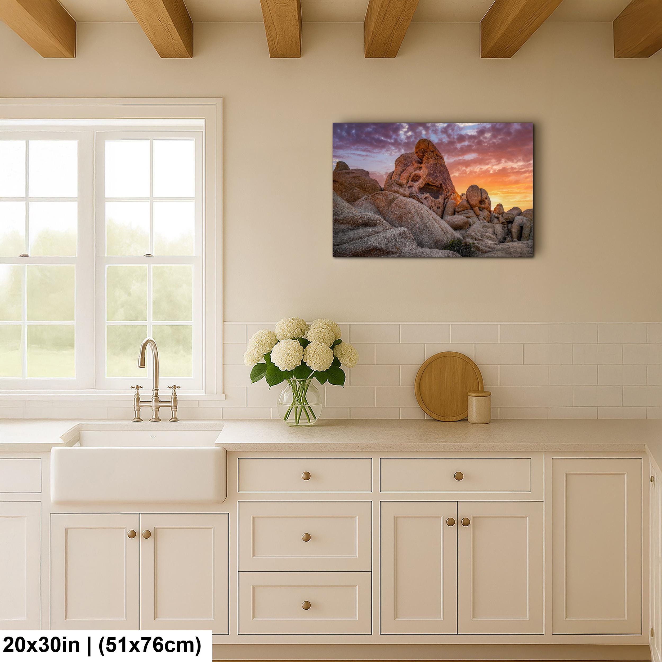 Skull Rock at Sunset, Joshua Tree National Park California Photography Print