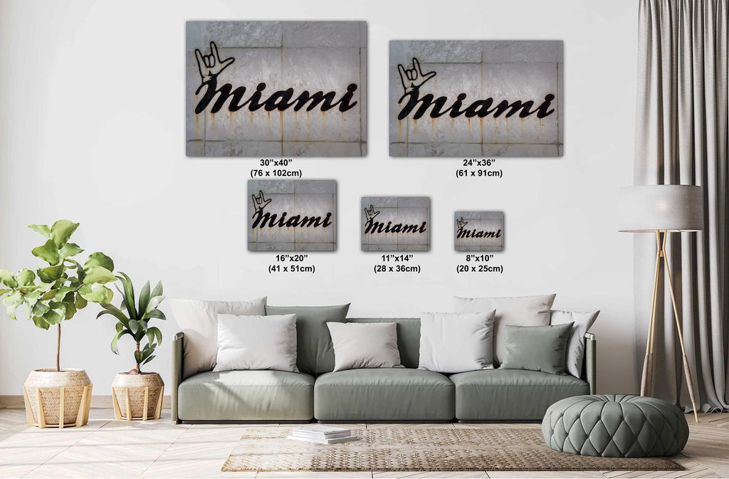 Miami Vibes Sign: Miami’s Urban Wall in Florida Print Wall Art Photography Home Decor Aluminum/Acrylic/Metal/Canvas