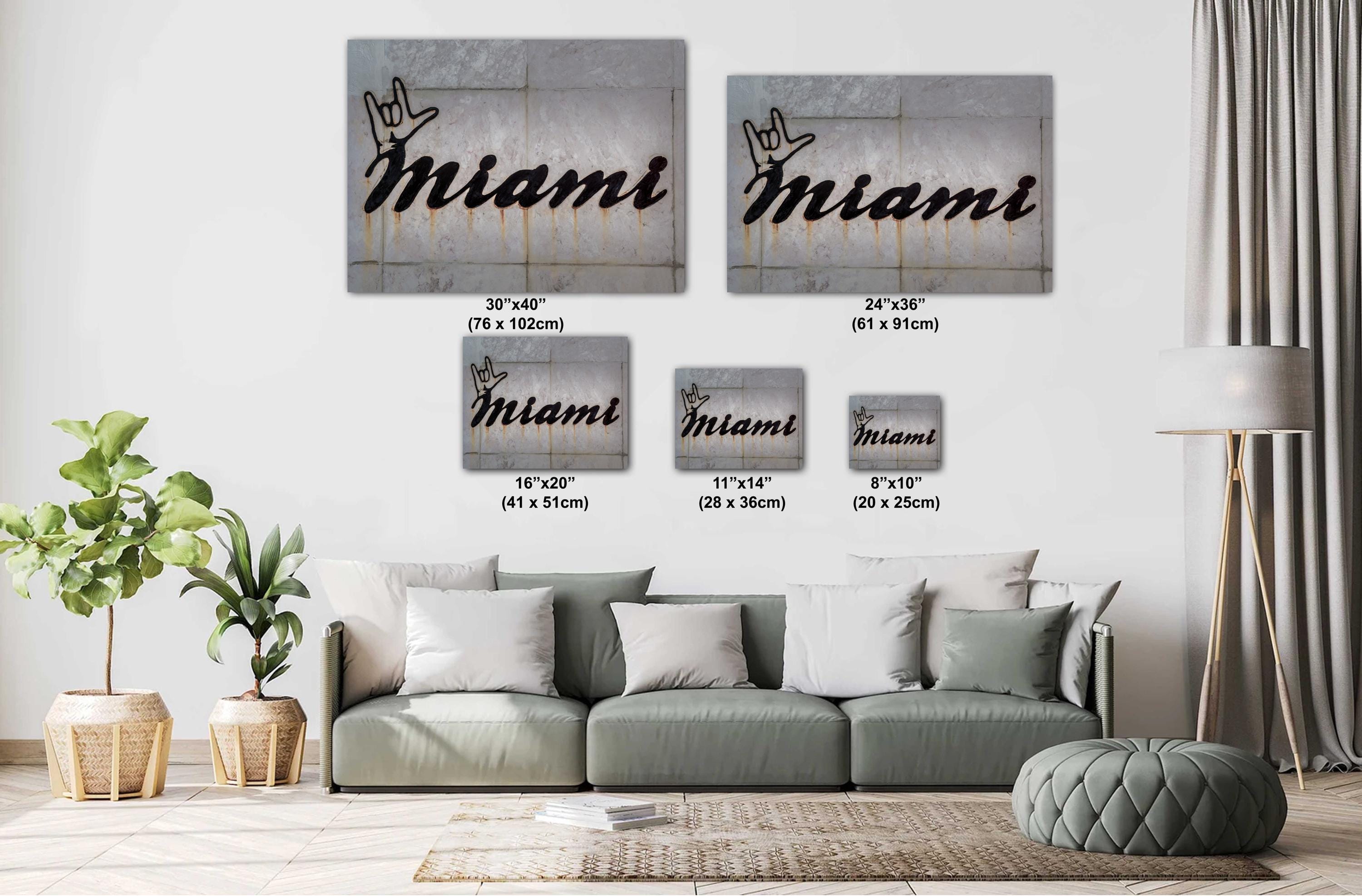 Miami Vibes Sign: Miami’s Urban Wall in Florida Print Wall Art Photography Home Decor Aluminum/Acrylic/Metal/Canvas