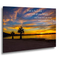Proverbs 3:5 Trust in the Lord Bible Quote Sunset Palm Trees Inspirational Photography Print