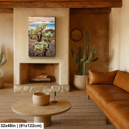 Teddy Bear Cholla Cactus Sonoran Desert Arizona Photography Print, Southwest Desert Wall Art