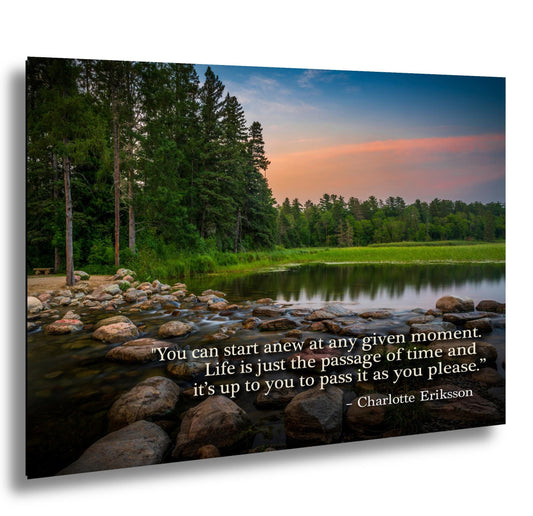 Motivational Wall Art – New Beginnings Art with Growth Quote & Nature Photography Print