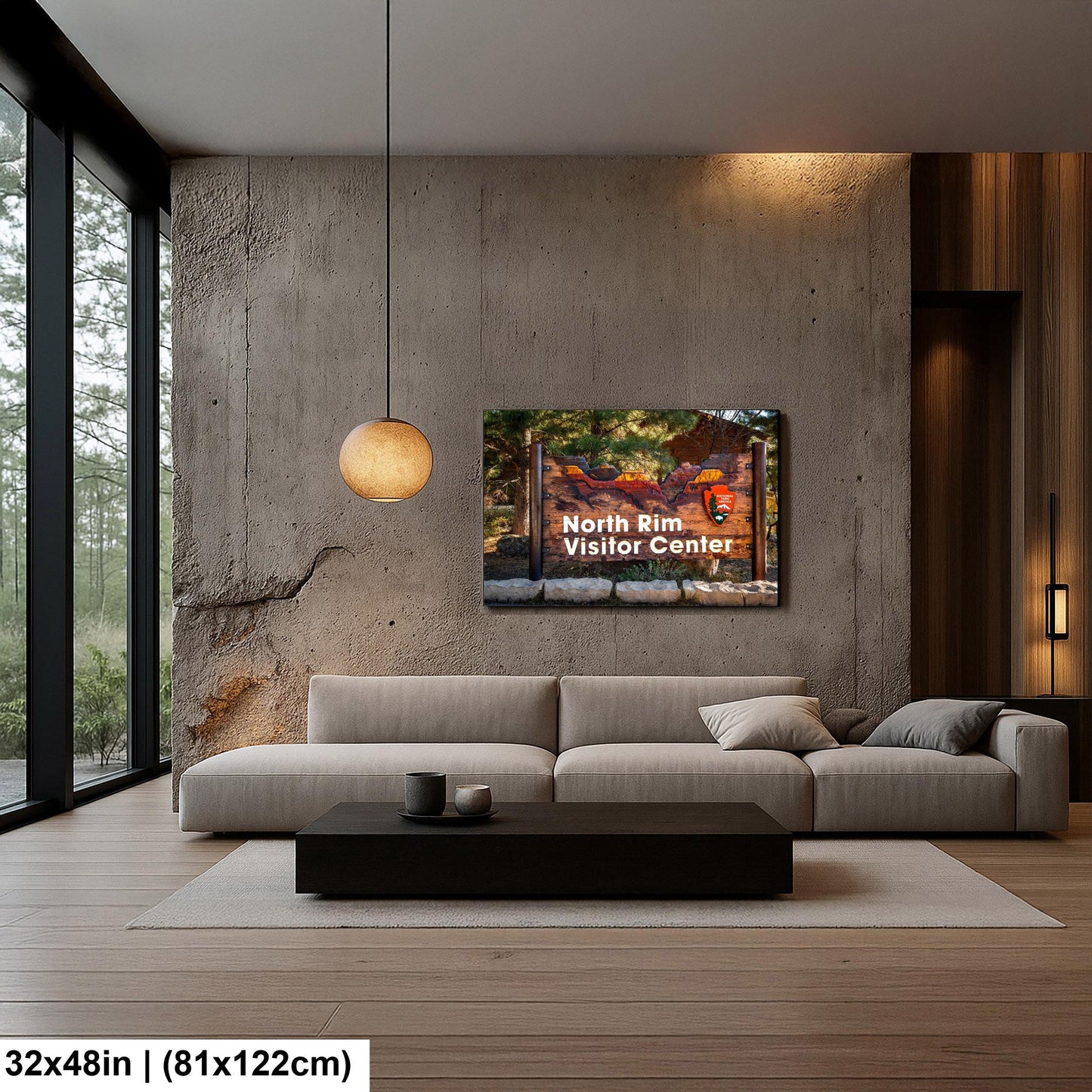 North Rim Visitor Center Sign, Grand Canyon National Park Arizona, Photography Print Wall Art