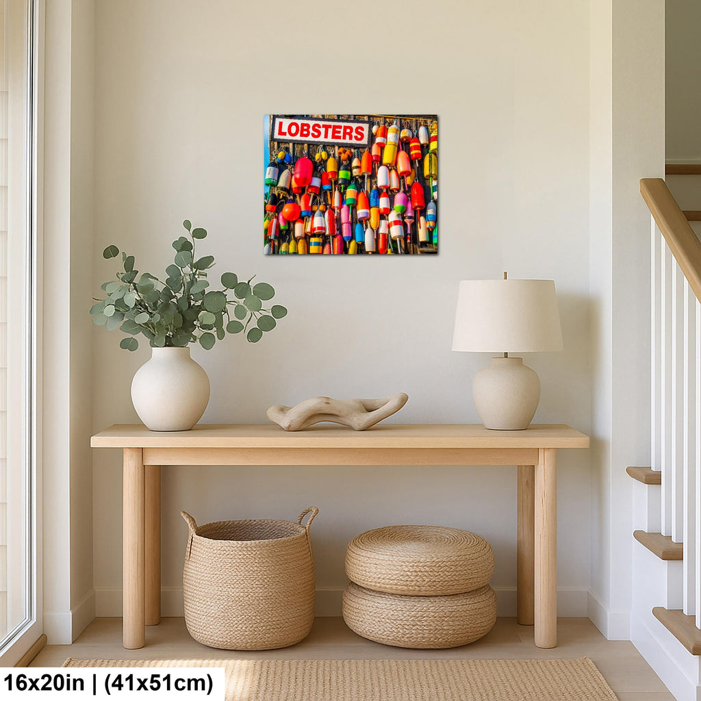 Coastal Tradition: Lobster Buoys Maine Fishing Village Photography Wall Art
