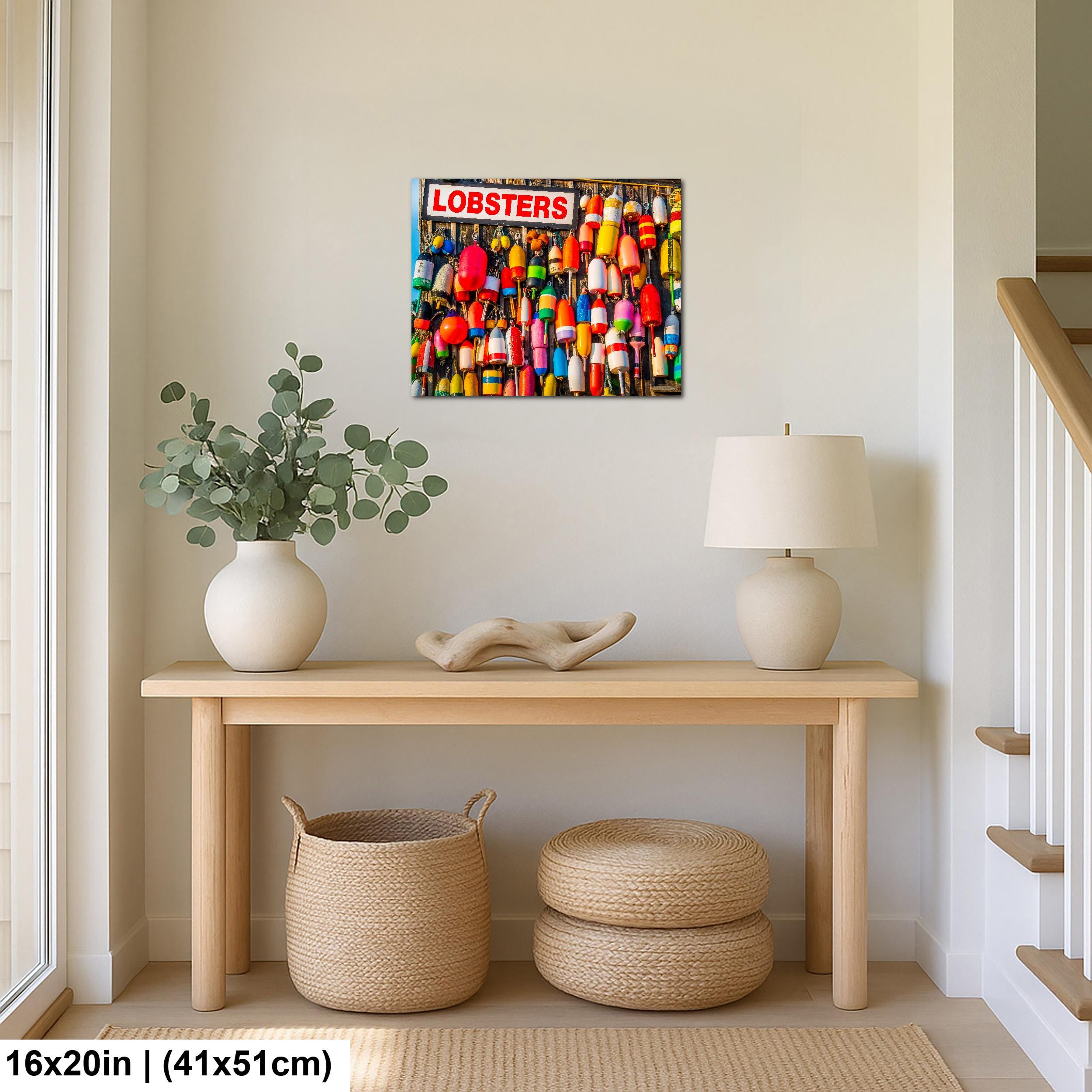 Coastal Tradition: Lobster Buoys Maine Fishing Village Photography Wall Art