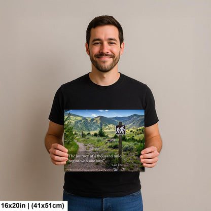 Lao Tzu Journey of a Thousand Miles Hiking Trail Motivational Photography Print