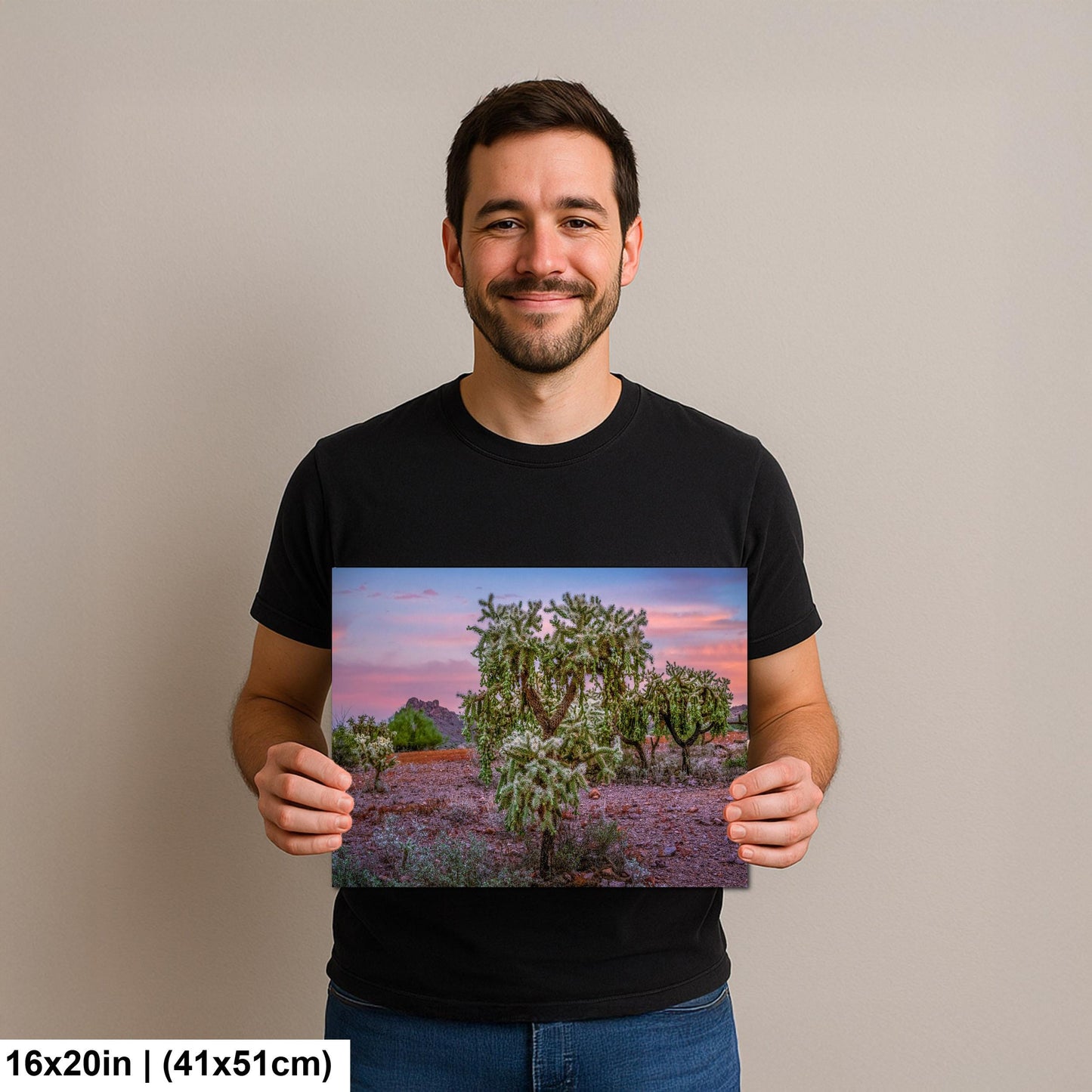 Cholla Cactus Sunset, Lost Dutchman State Park, Apache Junction Arizona Photography Wall Art