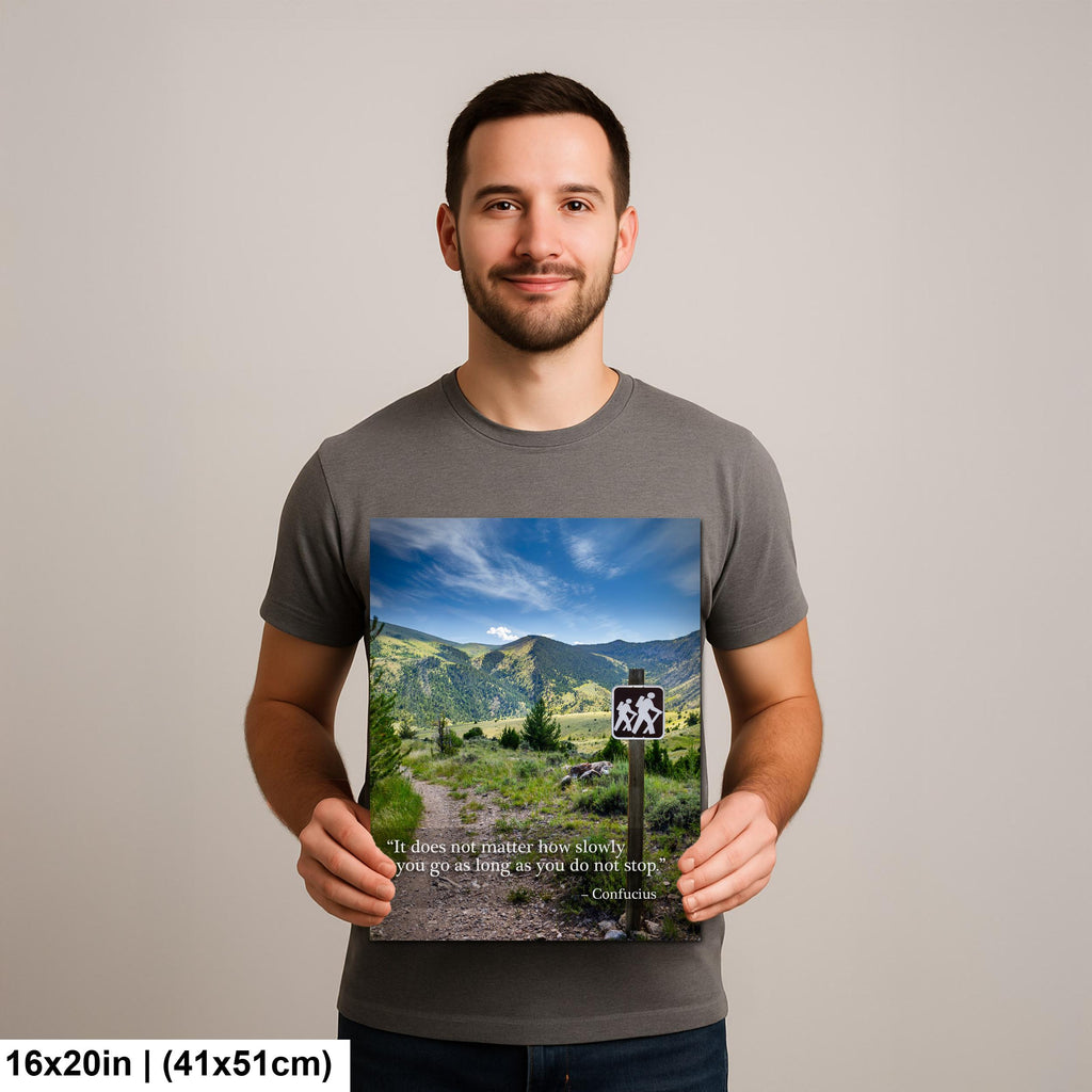 Mountain Trail Wall Art – Inspirational Landscape Decor Canvas Photo Print