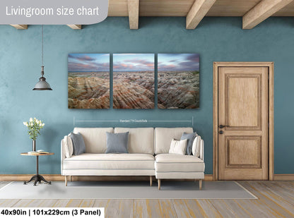 Badlands National Park Endless Horizon, Photography Print, Layered Rock Formations at Dusk, Landscape Décor