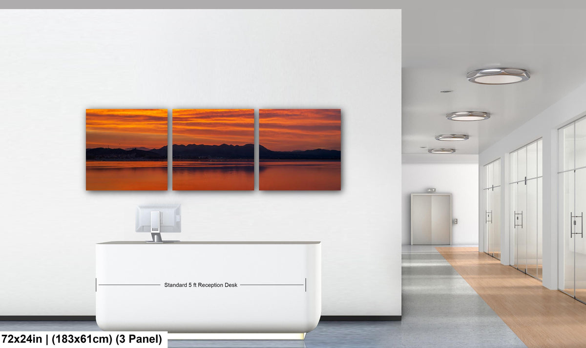 Burning Horizon: Lake Elsinore California Sunrise Landscape Photo Wall Art