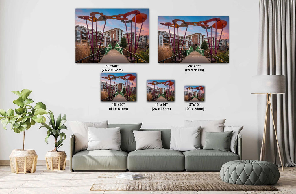 Greenville’s Liberty Pedestrian Bridge: Falls Park Greenville South Carolina Print Wall Art Photography Aluminum/Acrylic/Metal/Canvas
