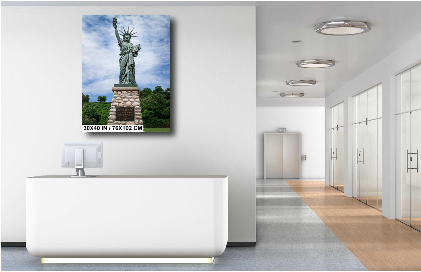 Mackinac’s Little Lady Liberty: Wall Art Print Mackinac Island Miniature Statue of Liberty Michigan Heritage Metal Metal/Aluminum/Canvas