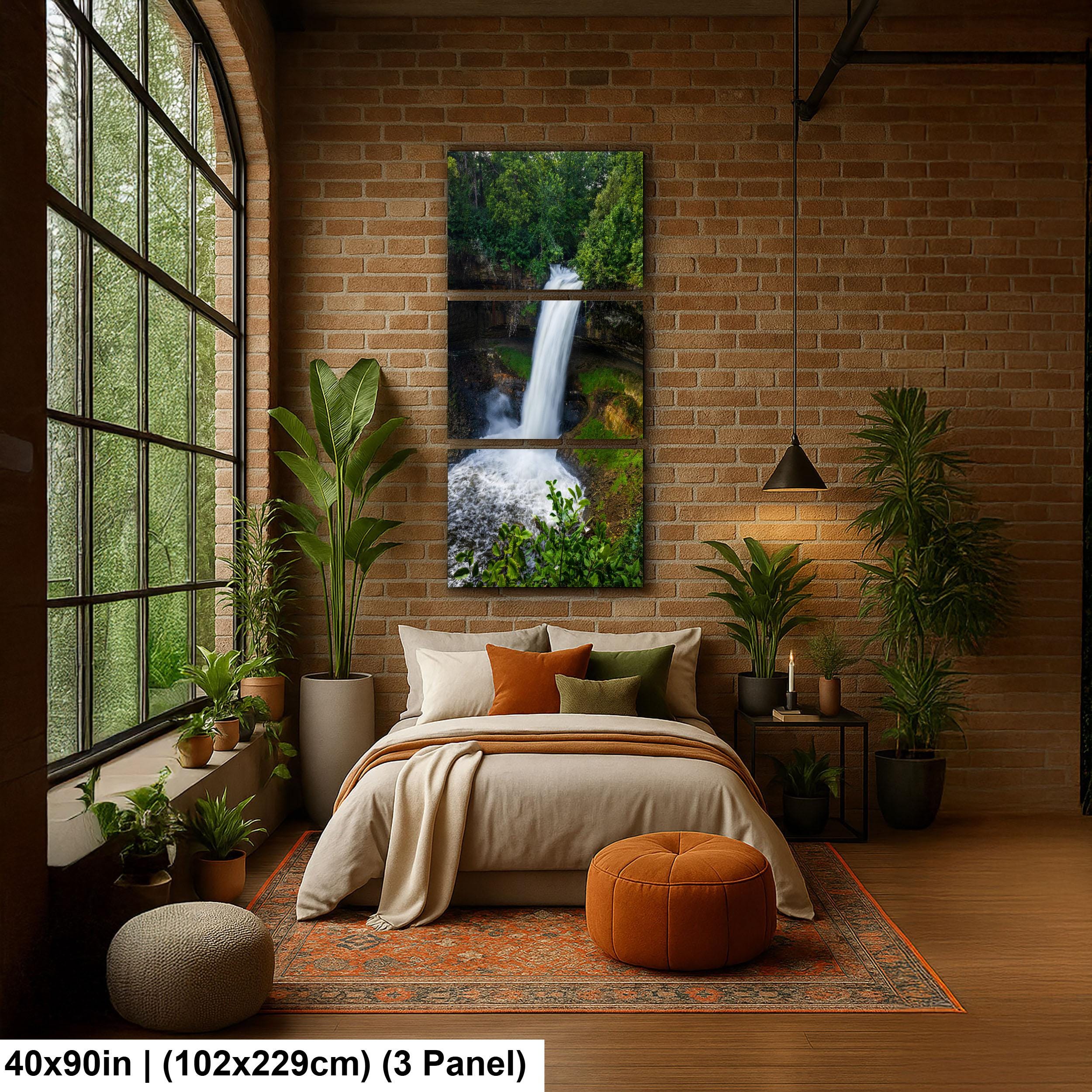 Minnehaha Falls Waterfall Photography Print, Minneapolis Minnesota Nature Wall Art, Green Forest Landscape Decor
