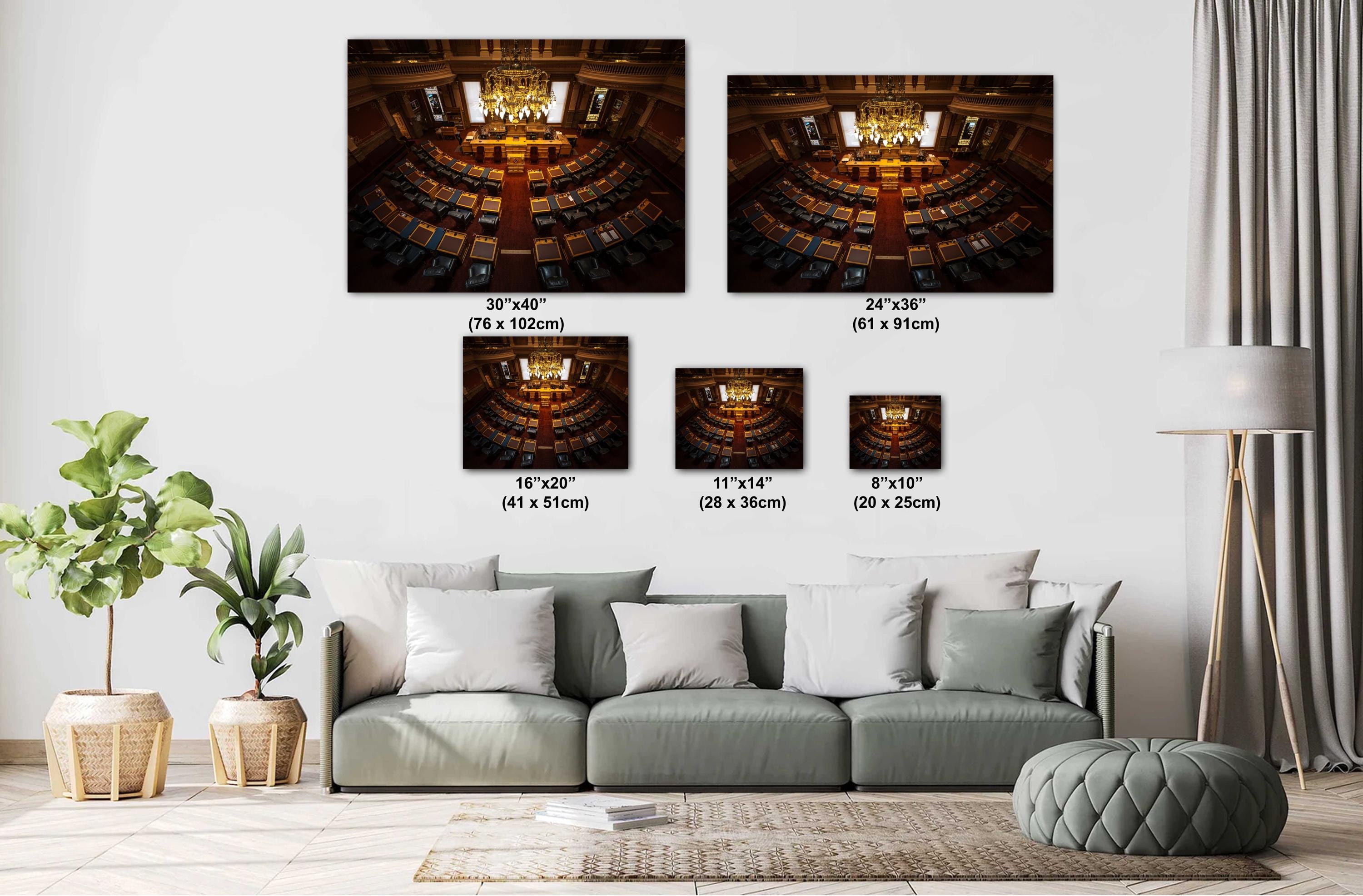 Colorado State Capitol Senate Chamber Print: Denver Legislative Interior Wall Art