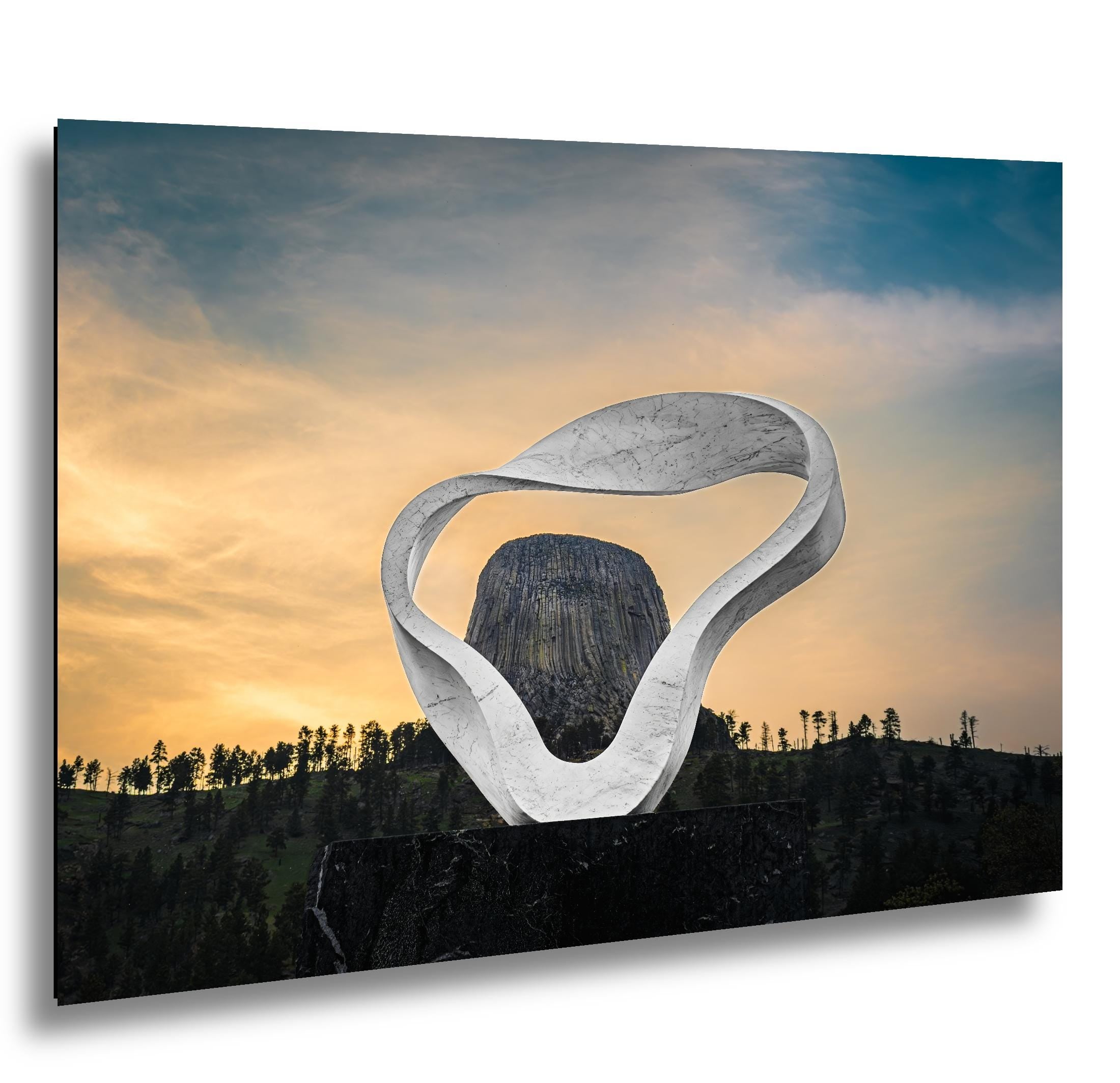 Modern Monumental View: Devils Tower Sculpture Wyoming Photography Wall Art