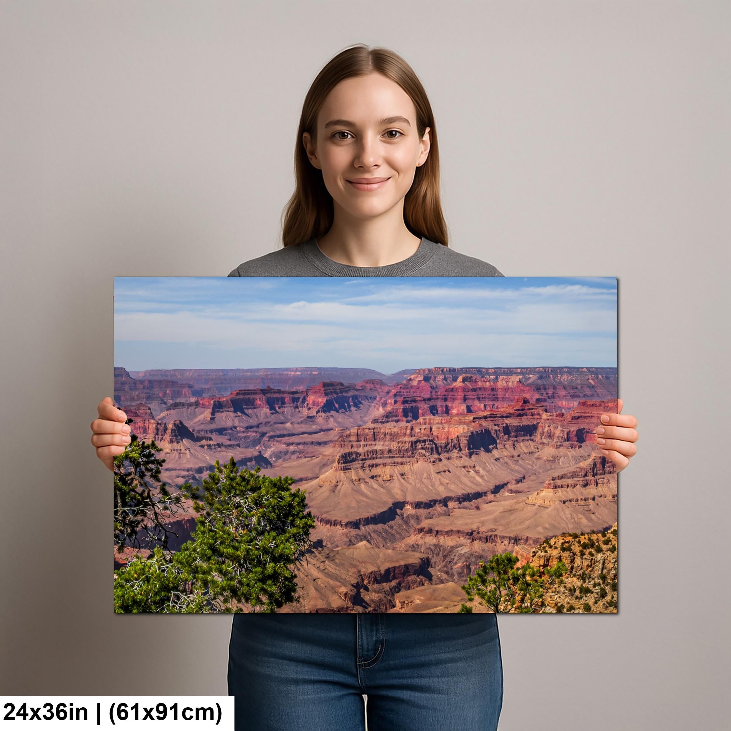 Grand Canyon South Rim Overlook Photography Print, Arizona National Park Wall Art, Desert Landscape Decor