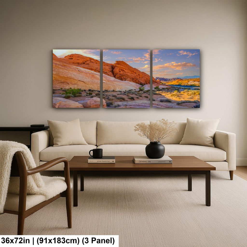 Red Rock Canyon Mountain Landscape at Sunset, Las Vegas Nevada Photography Print