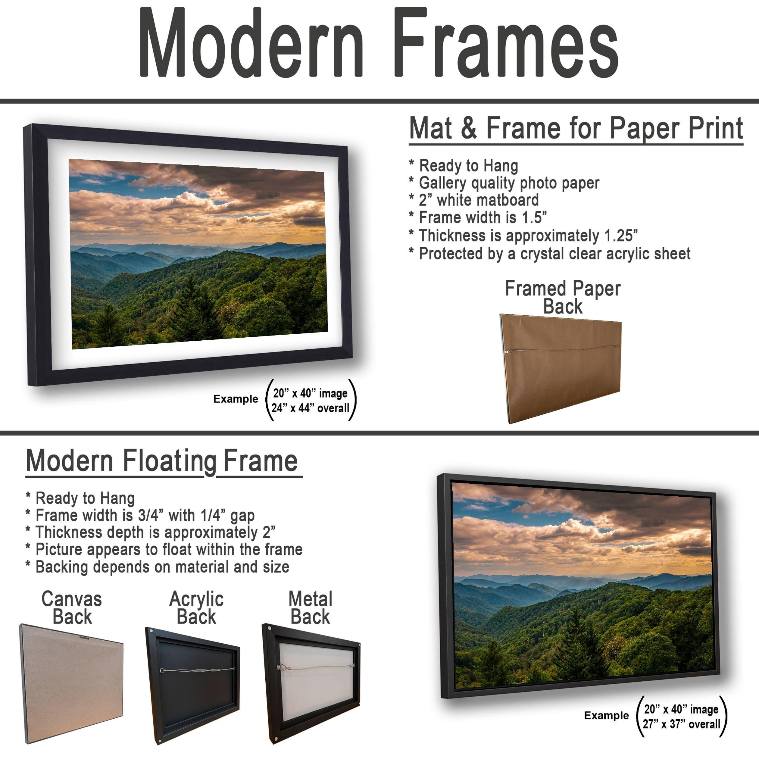 Distant Highlands: Great Smoky Mountains Tennessee Landscape Photo Wall Art