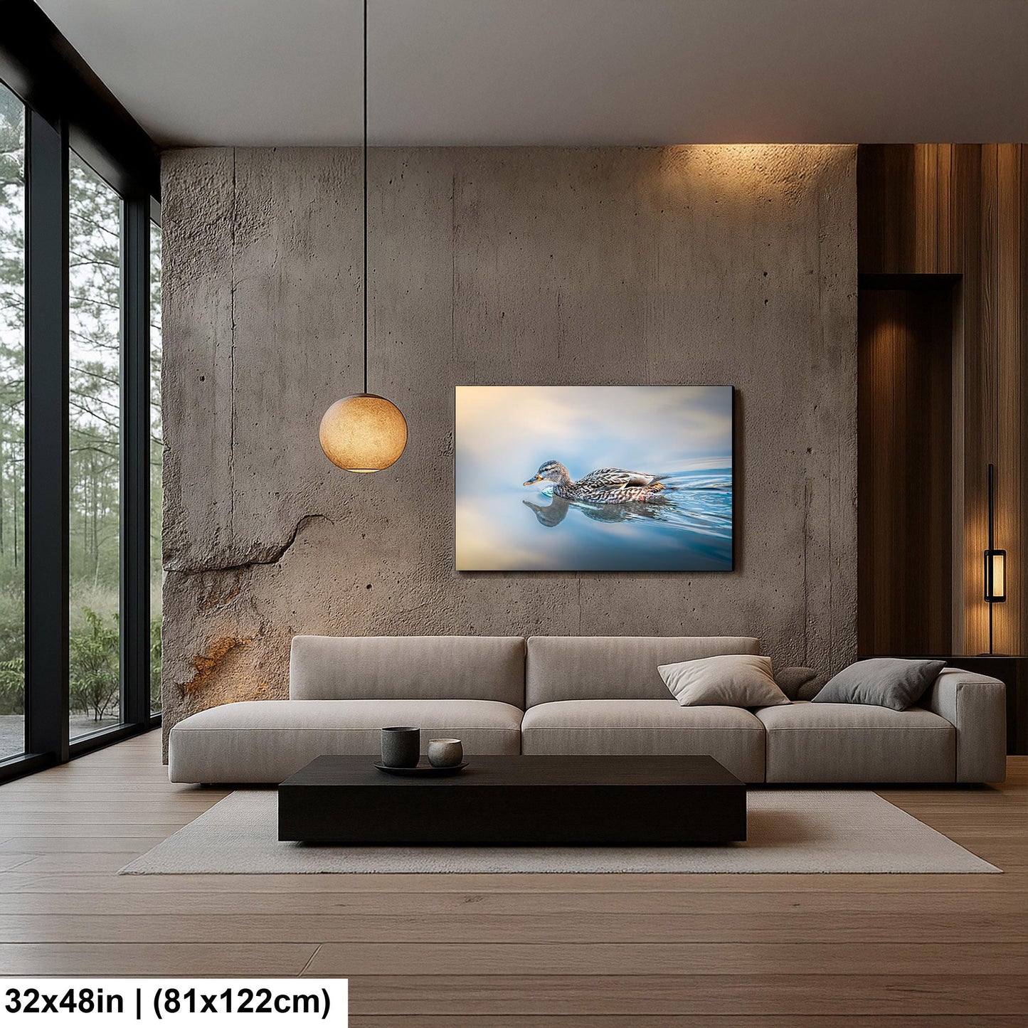 Female Mallard Duck with Reflection on Calm Water Wildlife Photography Print