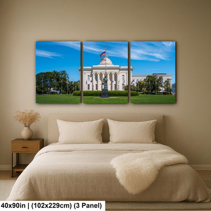 Alabama Capitol with Statue and Flags Photography Wall Art