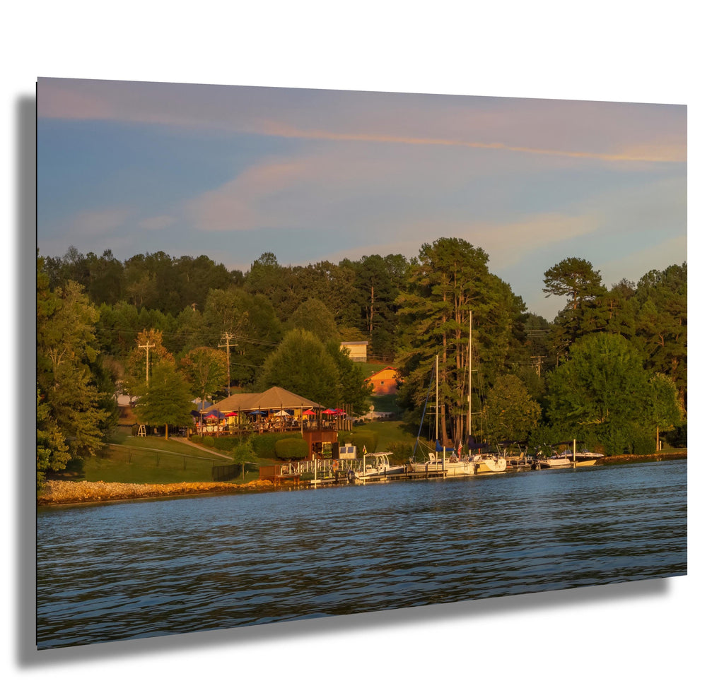 Cabana Lake Keowee at Sunset Dock and Dine South Carolina Print Wall Art Photography Aluminum/Acrylic/Metal/Canvas Nature Water Photography