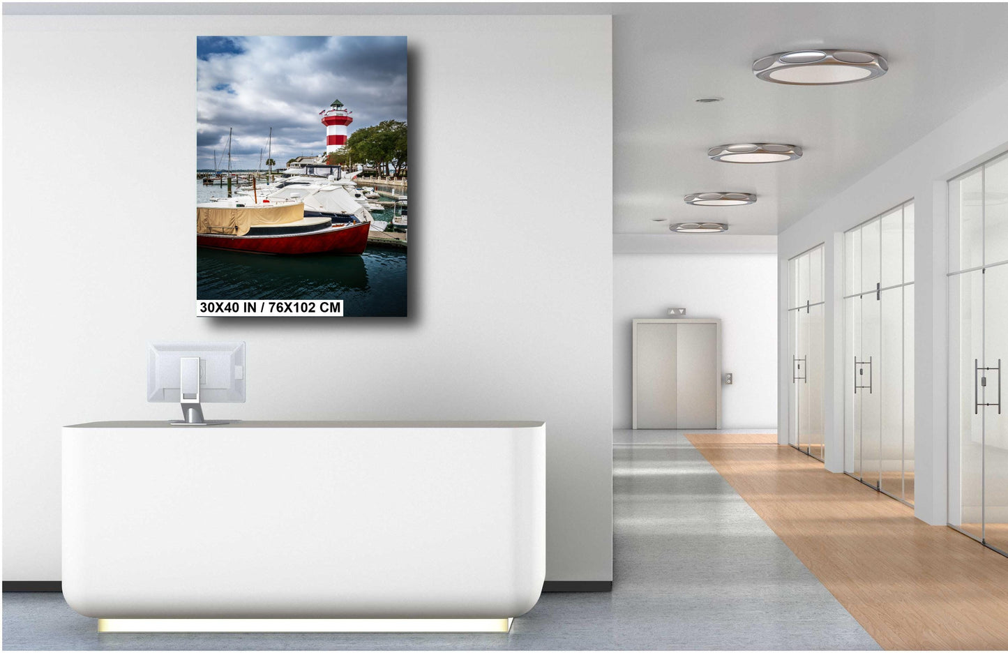 Harbour Town Lighthouse Print - Nautical Wall Art | South Carolina Marina Decor