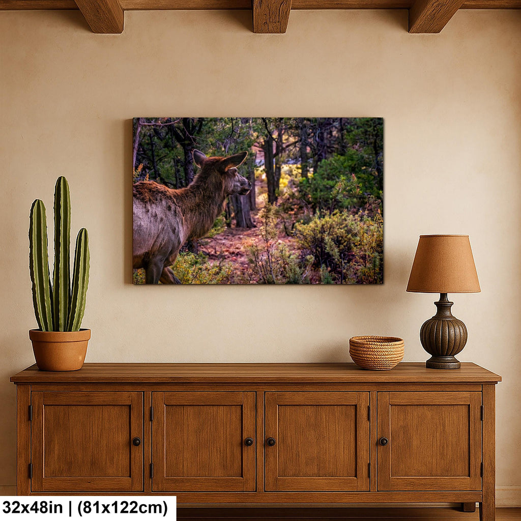 Elk In The Forest, Grand Canyon National Park Arizona, Photography Print Wall Art, Wildlife Nature
