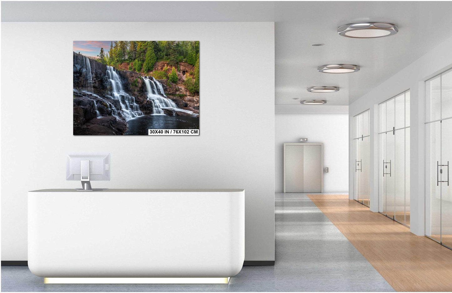 Gooseberry Falls Multi‑Tier Waterfall Minnesota State Park Wall Art Photography Print, Long Exposure North Shore Landscape Aluminum Metal
